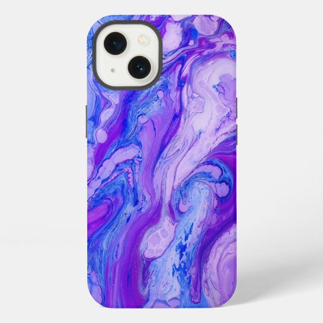 Coque iPhone liquide psychédélique violet (Verso)