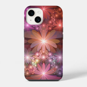Coque Pour iPhone 14 Lit De Fleurs Coloré Brillante Art Fractal Abstrai