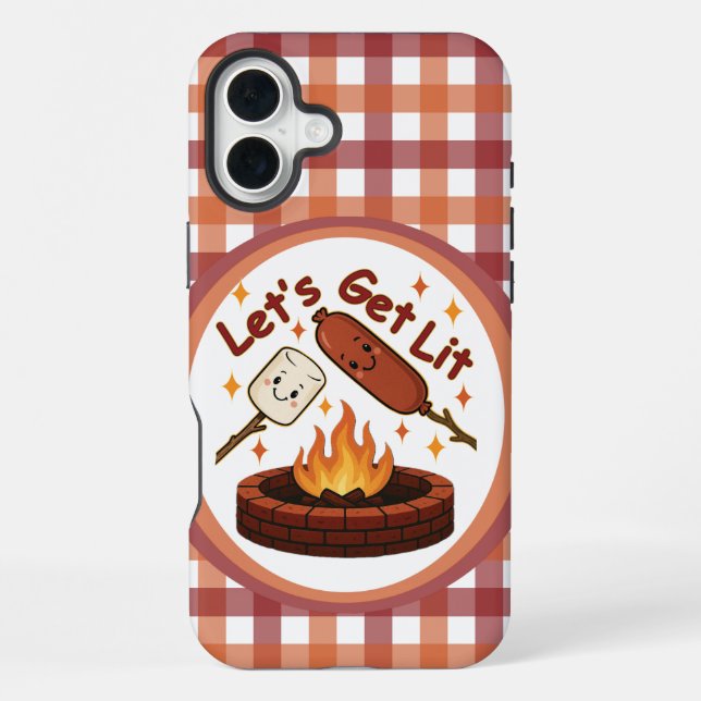 Coque iPhone Lit Firepit - mignon Marshmallow & Hot Dog (Verso)