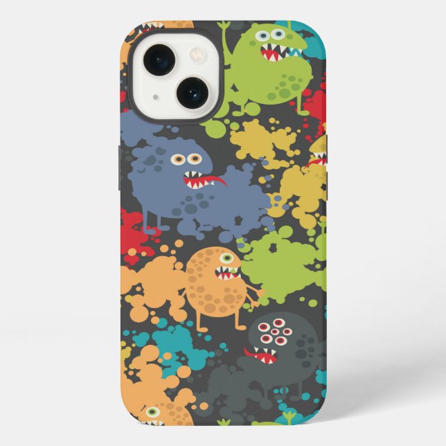Coque iPhone Little cute funny monsters (Verso)