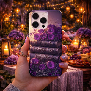 Coque iPhone 16 Pro Max Livre Gothique Fleur Violet