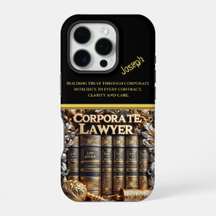 Coque iPhone 16 Pro Livres de droit élégants reflétant l'expertise d'e