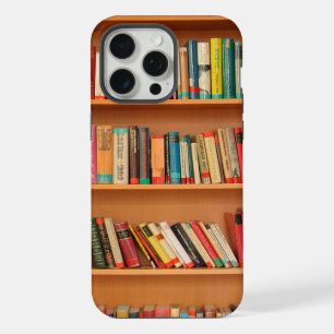 Coque iPhone 15 Pro Max Livres sur fond de bibliothèque