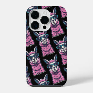 Coque Pour iPhone 14 Plus Llama vous dit Rock Pose ironique dans les lunet