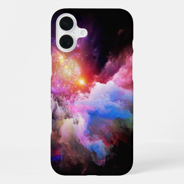 Coque iPhone L'oeuvre Cloud de SlipperyJoe abstraite surre vibr (Verso)