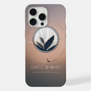 Coque iPhone 15 Pro Max Logo Abstrait Line Art Circle - Plumes minimaliste
