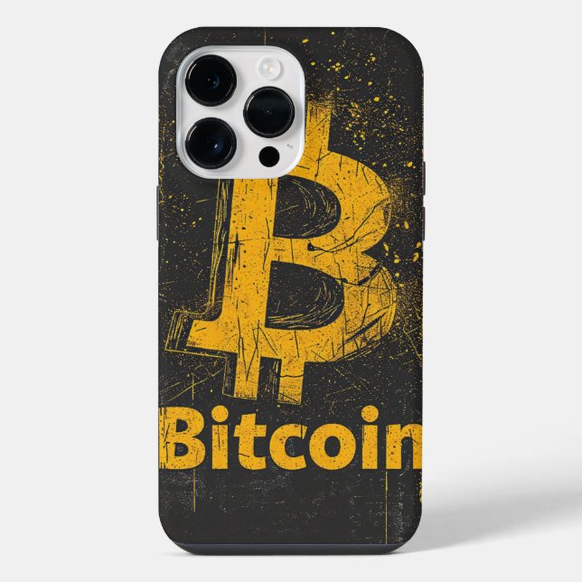 Coque iPhone Logo Bitcoin Brisé Création Crypto Blockchain (Verso)
