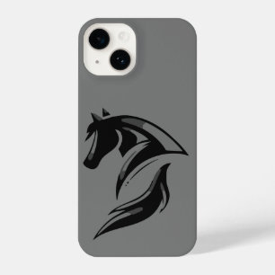 Coque Pour iPhone 14 Logo Black Horse Graphisme Art Equestrian