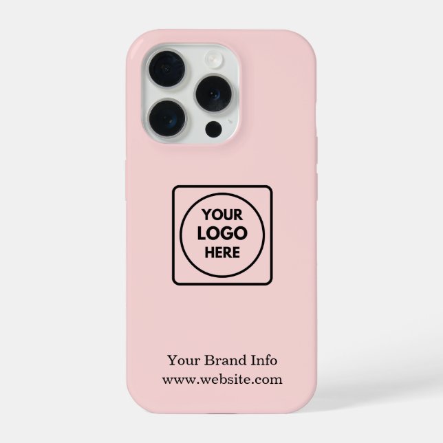 Coque iPhone Logo Blush Rose | Conception d'entreprise moderne  (Verso)