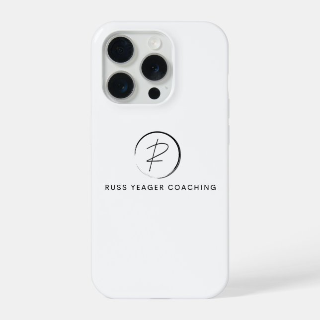 Coque iPhone Logo de signature de coaching de Russ Yeager (Verso)