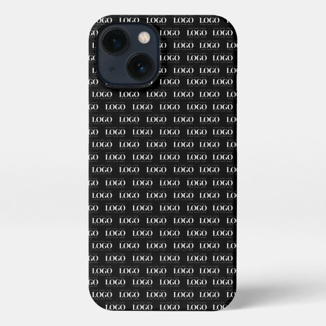 Coque iPhone Logo d'entreprise blanc personnalisé sur le Motif  (Verso)