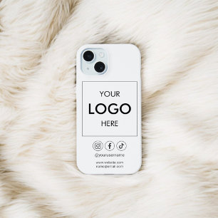 Etui iPhone 13 Logo d'entreprise Médias sociaux Blanc