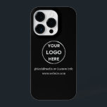 Coque Pour iPhone 14 Plus Logo d'entreprise noir personnalisé<br><div class="desc">Faites la promotion de votre marque avec ce Coque Iphone 14 Pro personnalisable. Ce design comprend votre propre logo et des informations sur les médias sociaux, ainsi qu'un espace pour une adresse de page d'accueil personnalisée. Parfait pour les cadeaux, les salons professionnels et autres événements promotionnels. Besoin d'aide pour la...</div>
