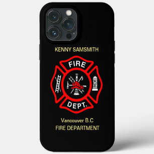 Etui iPhone 13 Pro Max logo du département des pompiers Étui Badge11 noir