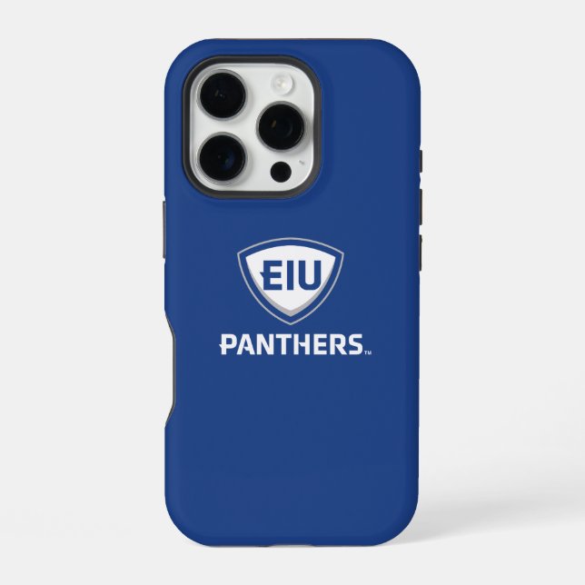 Coque iPhone Logo Eastern Illinois Panthers Shield & Wordmark (Verso)