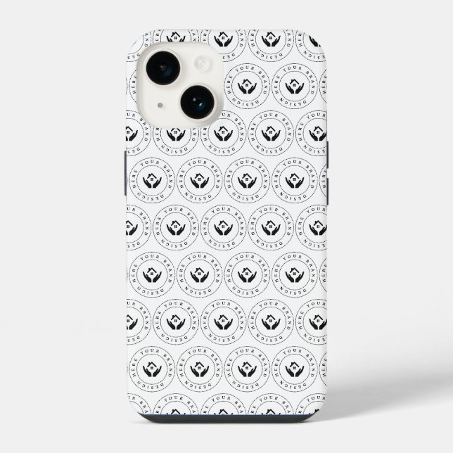 Coque iPhone Logo élégant éditable moderne (Verso)