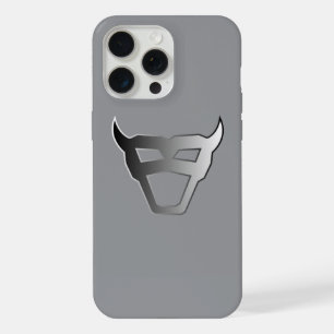 Coque iPhone 15 Pro Max Logo Géométrique Taureau Chrome aspect argent