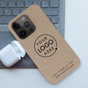 Coque iPhone 15 Pro Logo Kraft Rustique Entreprise Moderne