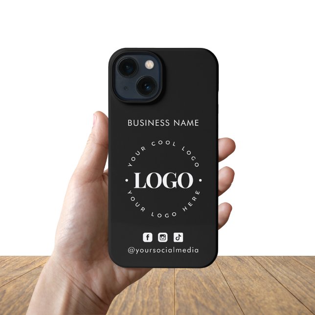 Coque iPhone Logo personnalisé de l'entreprise et médias sociau (Créateur téléchargé)