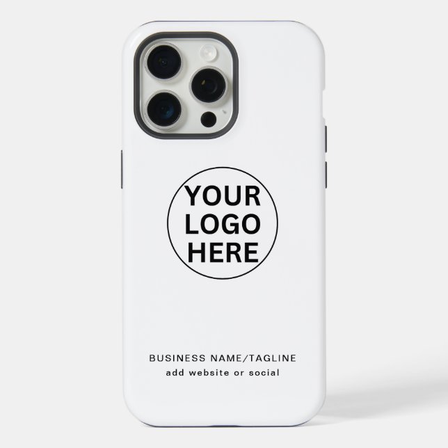 Coque iPhone Logo professionnel et texte de marque blanche (Verso)