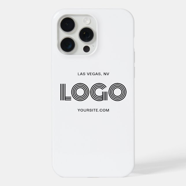 Coque iPhone Logo rectangulaire moderne noir (Verso)