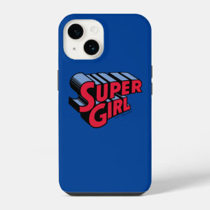 Coque Pour iPhone 14 Logo Superfille empilé rouge et bleu