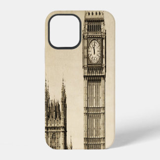 Coque iPhone 12 Londres Big Ben : Vue Vintage
