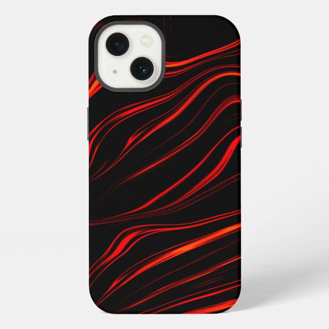 Coque iPhone Longue trace rouge dans le fond noir (Verso)