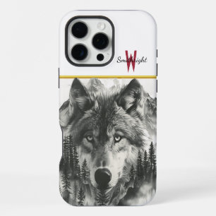 Coque iPhone 16 Pro Max Loup apparaît dans les montagnes brumeuses de l'au