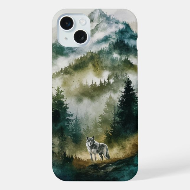 Coque iPhone Loup dans la forêt (Verso)