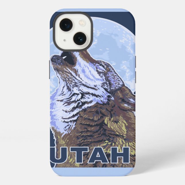 Coque iPhone Loup gris HowlingUtah (Verso)