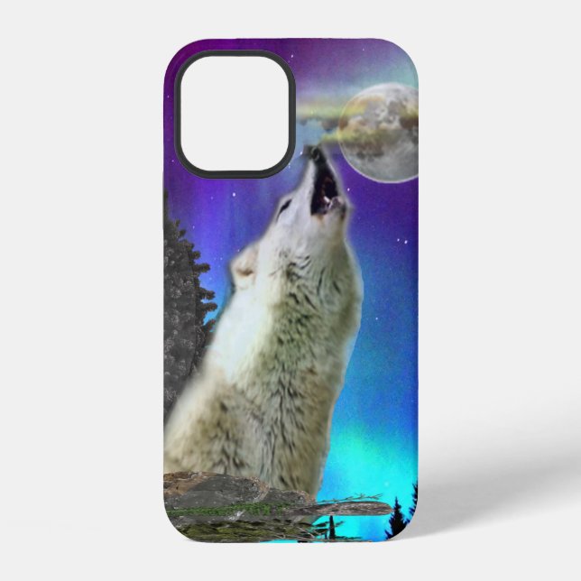 Coque iPhone Loup hurlant (Verso)