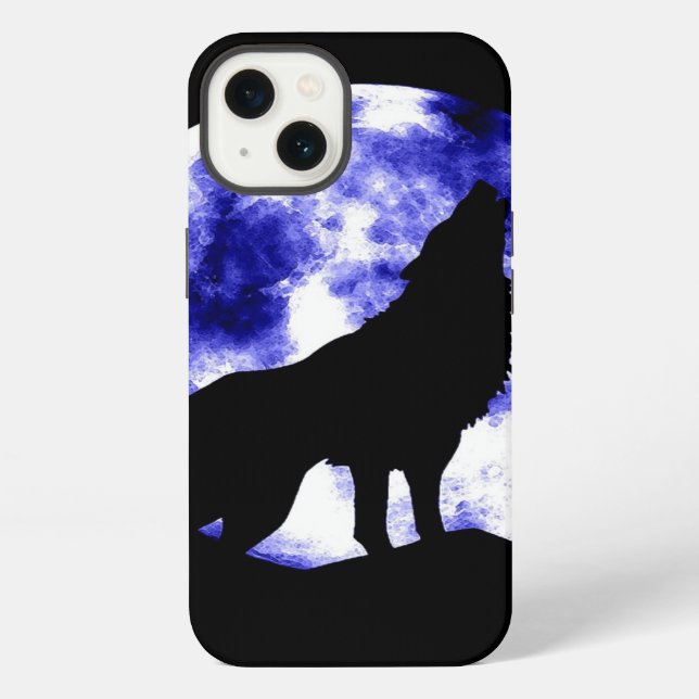 Coque iPhone Loup hurlant à la lune (Verso)