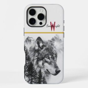 Coque iPhone 16 Pro Max Loup majestueux parmi les montagnes brumeuses et l