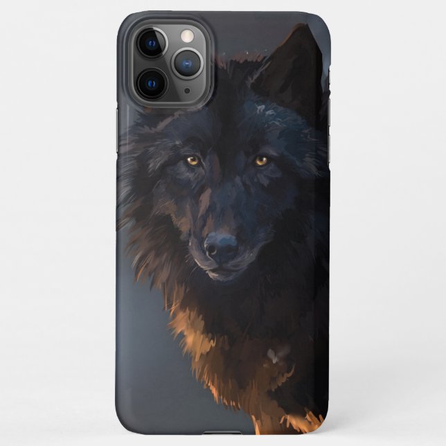 Coque iPhone Loup noir (Dos)