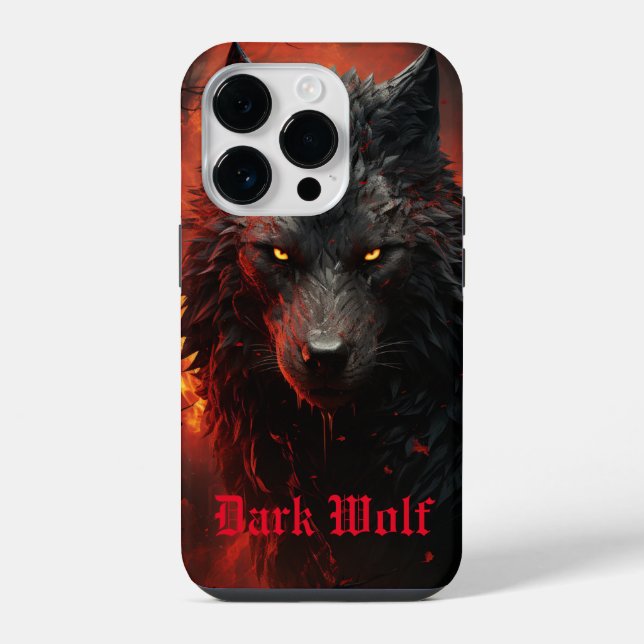 Coque iPhone Loup Sombre  (Verso)