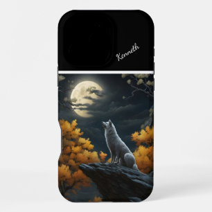 Coque iPhone 16 Pro Max Loups hurlant à la Pleine lune