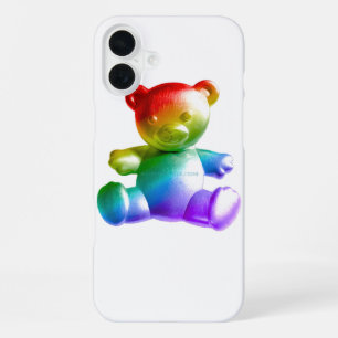 Coque iPhone 16 Plus L'ours en peluche en métal brossé de SlipperyJoe à