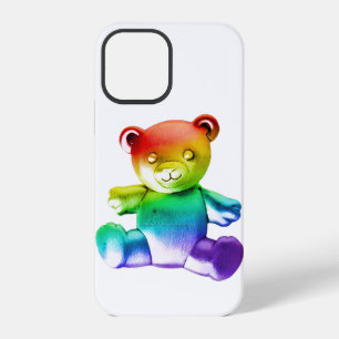Coque iPhone 12 Pro L'ours en peluche en métal brossé SlipperyJoe's dé