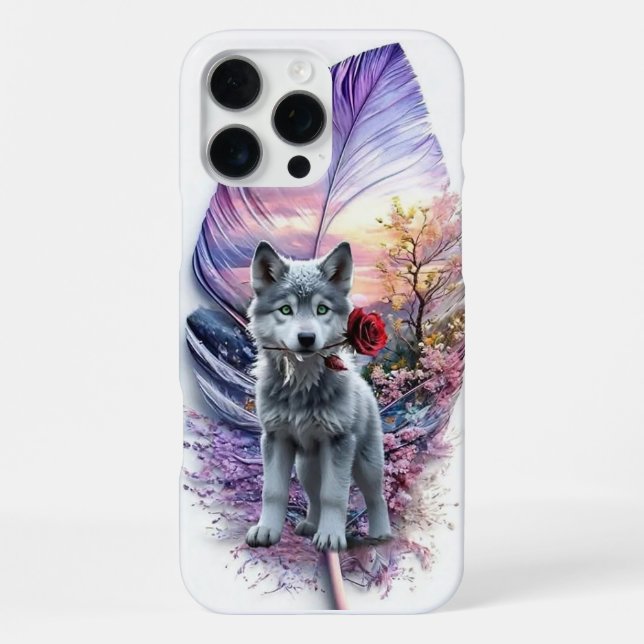 Coque iPhone Louveteau & Plume (Verso)