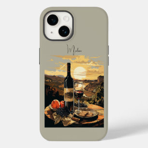 Coque Pour iPhone 14 Louveur de vin Monogramme personnalisé