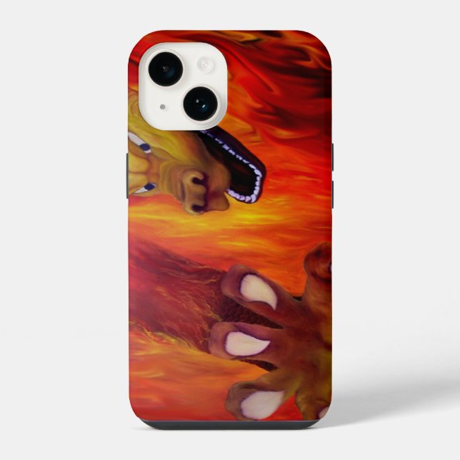 Coque iPhone Louvre rouge dragon (Verso)