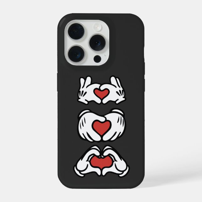 Coque iPhone Love Red Heart Mouse Hands (Verso)