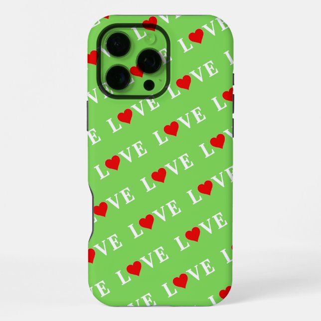 Coque iPhone LOVE Trending Lime Green Moderne Élégant (Verso)
