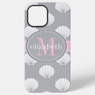 Coque iPhone 12 Pro Max Lt Gray Coquilles Saint-Jacques Rose Coquillages