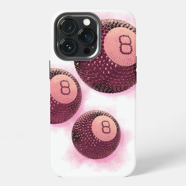 Coque iPhone Lucky Disco 8 PINK, Lucky 8 disco Ball, Snooker (Dos)