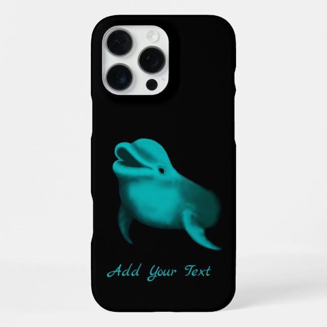 Coque iPhone Lucky Dolphin - Ajouter votre texte (Verso)