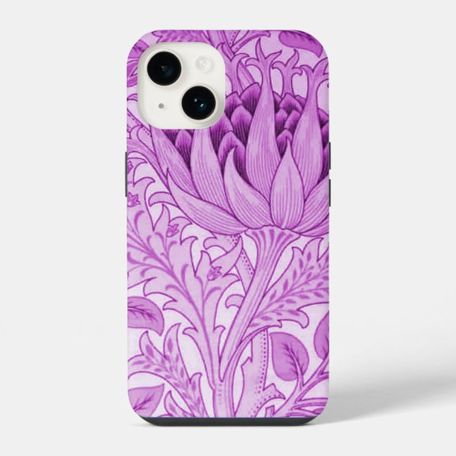 Coque iPhone Lumière Artichaut Violet de William Morris (Verso)