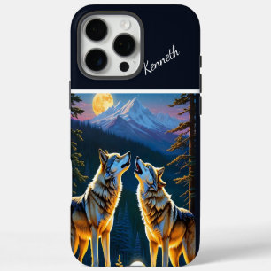 Coque iPhone 16 Pro Max Lumière de Pleine lune sur Wolf