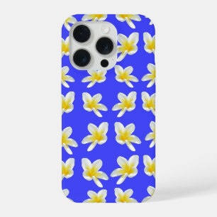Coque iPhone 15 Pro "Lumière sur fond bleu : l'histoire du frangipanie